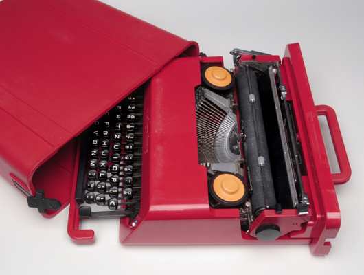 Valentine Typewriter, 1969, designed by Ettore Sottsass, (Austrian-born Italian, 1917-2007). ABS plastic, width: 17 1/8 inches. Image courtesy of Philadelphia Museum of Art, Gift of Collab: The Group for Modern and Contemporary Design at the Philadelphia Museum of Art, 2005.